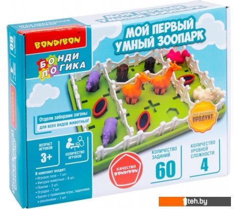  - Настольные игры Bondibon БондиЛогика Мой первый умный зоопарк ВВ6112 - БондиЛогика Мой первый умный зоопарк ВВ6112