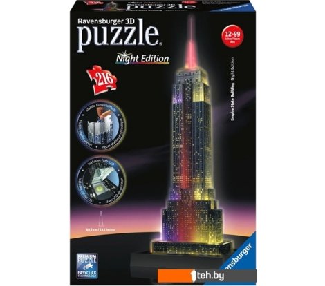  - Сборные модели Ravensburger Ночной Эмпайр Стейт Билдинг 12566 (216 эл) - Ночной Эмпайр Стейт Билдинг 12566 (216 эл)