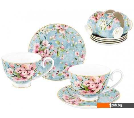  - Кружки, чашки, стаканы для горячих напитков Elan Gallery Яблоневый цвет на голубом 420441 - Яблоневый цвет на голубом 420441