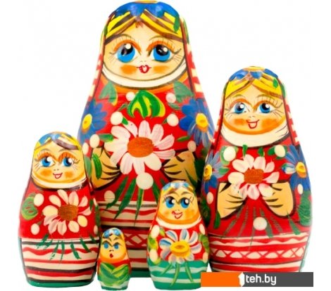  - Развивающие игрушки Брестская Фабрика Сувениров Девушка с ромашками и васильками в белорусском костюме (набор 5) - Девушка с ромашками и васильками в белорусском костюме (набор 5)