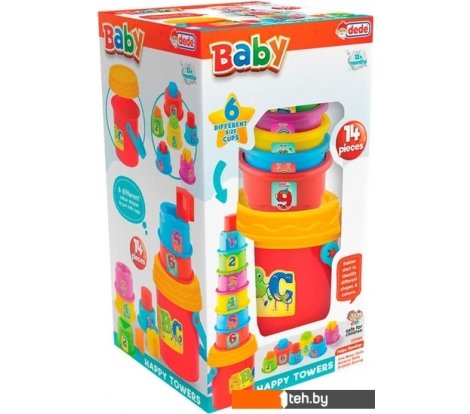  - Развивающие игрушки Dede Логическая пирамидка стаканчики в ведерке 03466 - Логическая пирамидка стаканчики в ведерке 03466