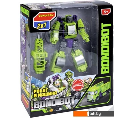  - Роботы, трансформеры, фигурки Bondibon Bondibot Дорожный каток ВВ5935 (зеленый) - Bondibot Дорожный каток ВВ5935 (зеленый)