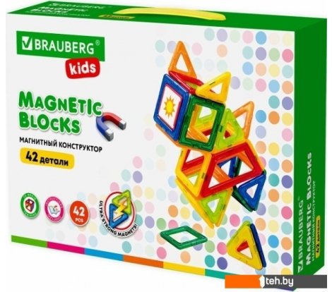  - Конструкторы BRAUBERG 663846 Kids Magnetic Big Blocks-42 - 663846 Kids Magnetic Big Blocks-42