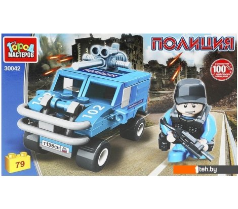  - Конструкторы Город мастеров Полицейский с машиной 30042-KK - Полицейский с машиной 30042-KK