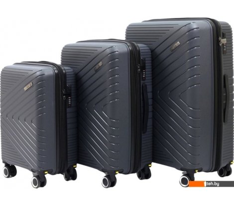  - Чемоданы, сумки-тележки Pride РР-202 (3шт, серый) - РР-202 (3шт, серый)