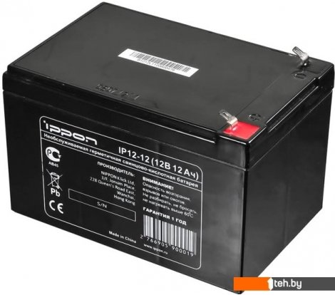  - Аккумуляторы для ИБП IPPON IP12-12 (12В/12 А·ч) - IP12-12 (12В/12 А·ч)