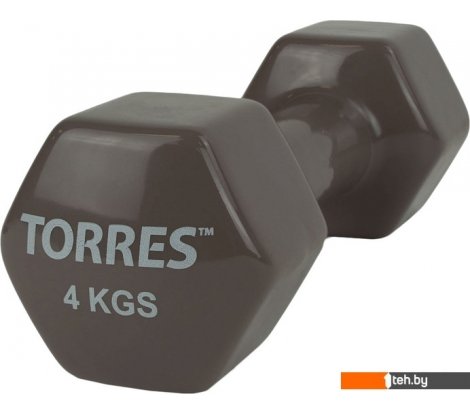  - Гантели, гири, штанги Torres PL522206 4 кг (темно-серый) - PL522206 4 кг (темно-серый)