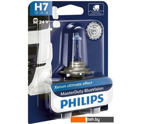  - Автомобильные лампы Philips H7 MasterDuty BlueVision 1шт - H7 MasterDuty BlueVision 1шт