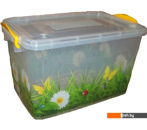  - Ящики, корзины, органайзеры Росспласт Трава 50 л (прозрачный) - Трава 50 л (прозрачный)