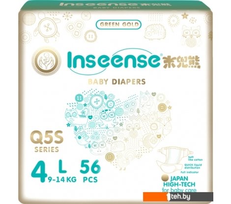  - Детские подгузники Inseense Q5S L 9-14 кг Ins72768 (56 шт) - Q5S L 9-14 кг Ins72768 (56 шт)