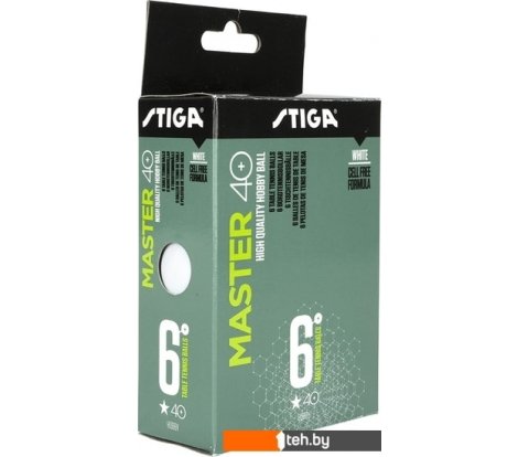  - Ракетки, мячи и аксессуары для настольного тенниса Stiga Master 40+ (белый, 1 звезда, 6 шт.) - Master 40+ (белый, 1 звезда, 6 шт.)