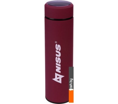  - Термосы, термокружки и многоразовые стаканы Nisus N.TM-049-R 0.45л (бордовый) - N.TM-049-R 0.45л (бордовый)
