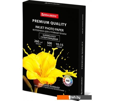  - Бумага и материалы для печати BRAUBERG суперглянцевая A6 (10x15) 260 г/м2 500 л 364000 - суперглянцевая A6 (10x15) 260 г/м2 500 л 364000