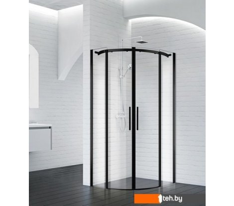  - Душевые кабины BelBagno Acqua-R-2-90-C-NERO (прозрачное стекло) - Acqua-R-2-90-C-NERO (прозрачное стекло)
