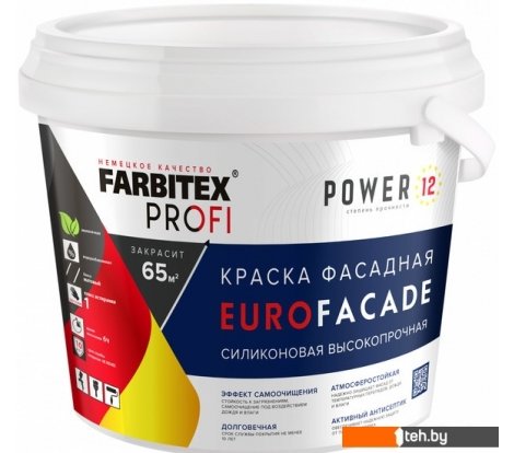  - Краски и эмали Farbitex Profi EuroFacade самоочищающаяся База А 6 кг (белый) - Profi EuroFacade самоочищающаяся База А 6 кг (белый)