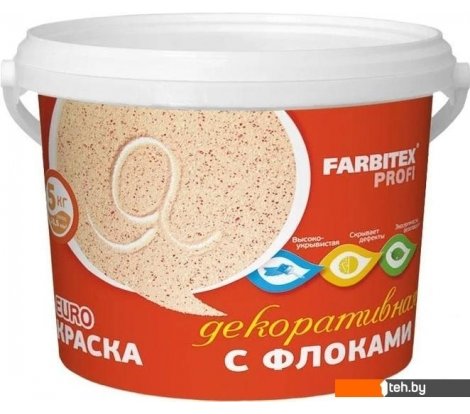 - Краски и эмали Farbitex Профи Декоративная акриловая с флоками льняной Л-2 12 кг - Профи Декоративная акриловая с флоками льняной Л-2 12 кг