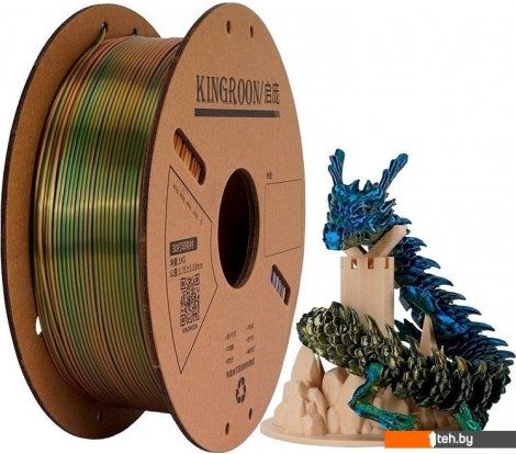  - Расходные материалы и аксессуары для 3D-печати Kingroon PLA Tri Color Silk 1.75мм NSC032 (1кг, Golden/Green/Blue) - PLA Tri Color Silk 1.75мм NSC032 (1кг, Golden/Green/Blue)