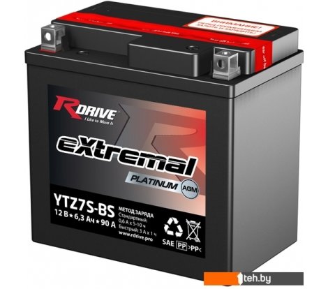  - Мотоциклетные аккумуляторы RDrive eXtremal Platinum YTZ7S-BS (6.3 А·ч) - eXtremal Platinum YTZ7S-BS (6.3 А·ч)