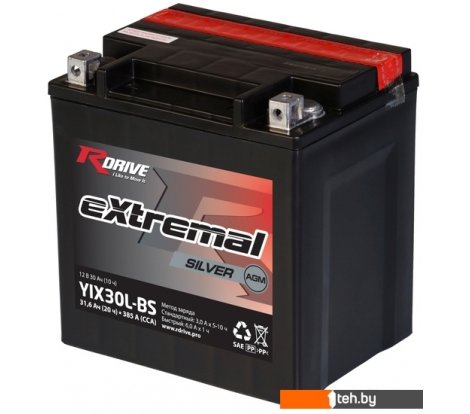 - Мотоциклетные аккумуляторы RDrive eXtremal Silver YIX30L-BS (31.6 А·ч) - eXtremal Silver YIX30L-BS (31.6 А·ч)