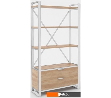  - Полки, стеллажи, системы хранения Hype Mebel Стандарт Люкс 50x170 (белый/дуб галифакс натуральный) - Стандарт Люкс 50x170 (белый/дуб галифакс натуральный)
