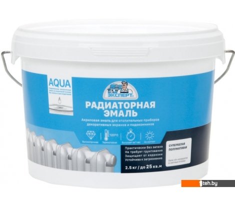  - Краски и эмали Эксперт Акриловая для радиаторов 2.5 кг (полуматовый) - Акриловая для радиаторов 2.5 кг (полуматовый)