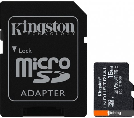  - Карты памяти Kingston Industrial microSDHC SDCIT2/16GB 16GB (с адаптером) - Industrial microSDHC SDCIT2/16GB 16GB (с адаптером)