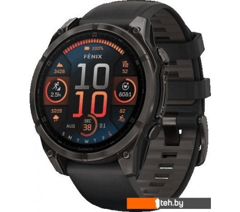  - Умные часы и браслеты Garmin Fenix 8 Sapphire, Titanium 47мм (угольно-черный DLC, пепельно-черный силиконовый ремешок) - Fenix 8 Sapphire, Titanium 47мм (угольно-черный DLC, пепельно-черный силиконовый ремешок)