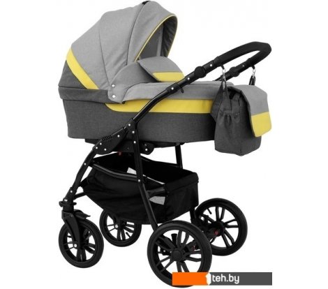  - Детские коляски и аксессуары Alis Alvaro F (3 в 1, Al 02 темно-серый/светло-серый/желтая кожа) - Alvaro F (3 в 1, Al 02 темно-серый/светло-серый/желтая кожа)