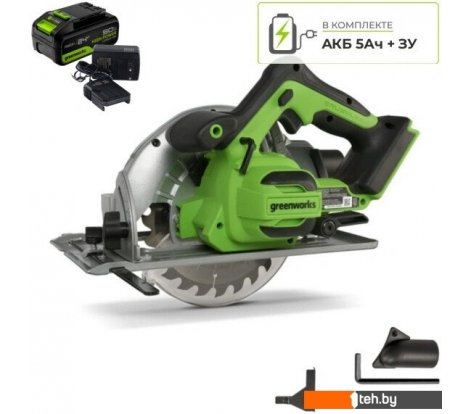 - Циркулярные, торцовочные и сабельные пилы Greenworks GD24CS 1500907CUG (с 1-им АКБ) - GD24CS 1500907CUG (с 1-им АКБ)