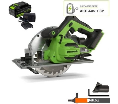  - Циркулярные, торцовочные и сабельные пилы Greenworks GD24CS 1500907CUB (с 1-им АКБ) - GD24CS 1500907CUB (с 1-им АКБ)