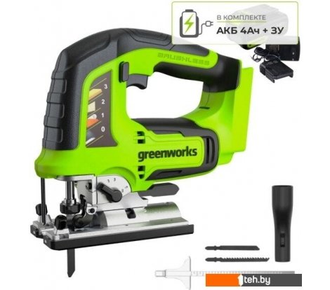 - Электролобзики Greenworks GD24JS 3601407CUB (с 1-им АКБ) - GD24JS 3601407CUB (с 1-им АКБ)