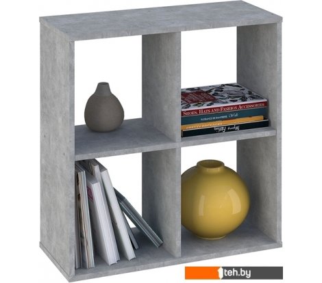  - Полки, стеллажи, системы хранения Polini Kids Home Smart Кубический 4 секции 0001692.75 (бетон) - Home Smart Кубический 4 секции 0001692.75 (бетон)