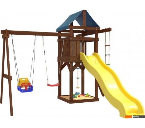  - Детские спортивные комплексы и игровые площадки National Tree Company с качелями лодочка и качелями 3 в 1 IgroWoods ДП-5 Premium - с качелями лодочка и качелями 3 в 1 IgroWoods ДП-5 Premium