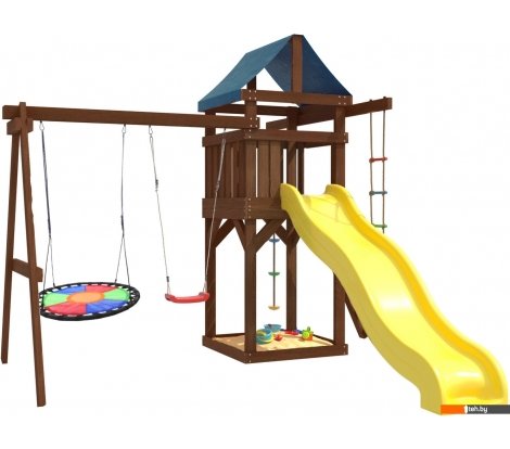  - Детские спортивные комплексы и игровые площадки National Tree Company с качелями лодочка и гнездом Свиби IgroWoods ДП-8 Premium - с качелями лодочка и гнездом Свиби IgroWoods ДП-8 Premium