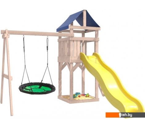  - Детские спортивные комплексы и игровые площадки National Tree Company С качелями гнездо IgroWoods ДКНП-4 (не окрашен) - С качелями гнездо IgroWoods ДКНП-4 (не окрашен)
