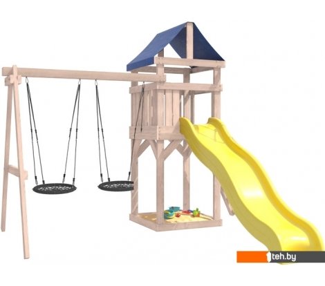  - Детские спортивные комплексы и игровые площадки National Tree Company С качелями гнездо IgroWoods ДКНП-6 (не окрашен) - С качелями гнездо IgroWoods ДКНП-6 (не окрашен)