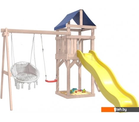 - Детские спортивные комплексы и игровые площадки National Tree Company С качелями лодочка IgroWoods ДКНП-10 (не окрашен) - С качелями лодочка IgroWoods ДКНП-10 (не окрашен)