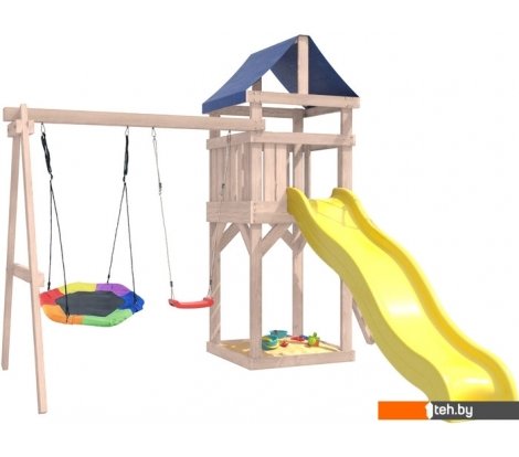  - Детские спортивные комплексы и игровые площадки National Tree Company С качелями лодочка IgroWoods ДКНП-13 (не окрашен) - С качелями лодочка IgroWoods ДКНП-13 (не окрашен)