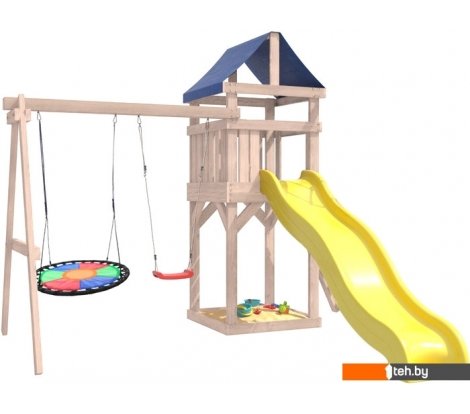  - Детские спортивные комплексы и игровые площадки National Tree Company С качелями лодочка IgroWoods ДКНП-8 (не окрашен) - С качелями лодочка IgroWoods ДКНП-8 (не окрашен)