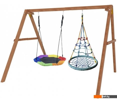  - Детские спортивные комплексы и игровые площадки Капризун Деревянные с гнездом Гексагон и гнездом с паутинкой Р911-78 - Деревянные с гнездом Гексагон и гнездом с паутинкой Р911-78