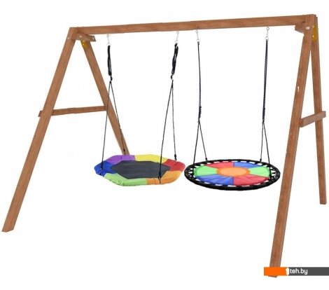  - Детские спортивные комплексы и игровые площадки Капризун Деревянные с гнездом Гексагон и круглым гнездом Свиби Р911-75 - Деревянные с гнездом Гексагон и круглым гнездом Свиби Р911-75