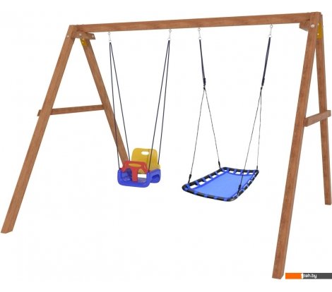  - Детские спортивные комплексы и игровые площадки Капризун Деревянные с гнездом Лодка и качелями со спинкой Р911-42 - Деревянные с гнездом Лодка и качелями со спинкой Р911-42