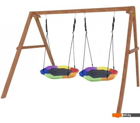  - Детские спортивные комплексы и игровые площадки Капризун Деревянные с двумя гнездами Гексагон Р911-79 - Деревянные с двумя гнездами Гексагон Р911-79