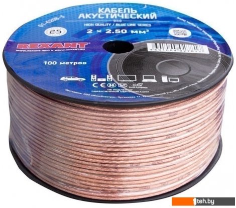  - Кабели, адаптеры, разветвители Rexant 01-6208-3 (100 м, прозрачный) - 01-6208-3 (100 м, прозрачный)