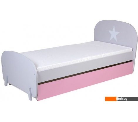  - Кровати Polini Kids Mirum 1915 c ящиком (серый/розовый) - Mirum 1915 c ящиком (серый/розовый)