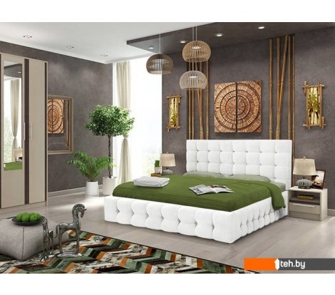  - Кровати Асмана Двойная-3 200x120 (категория 3/иск. кожа белый) - Двойная-3 200x120 (категория 3/иск. кожа белый)