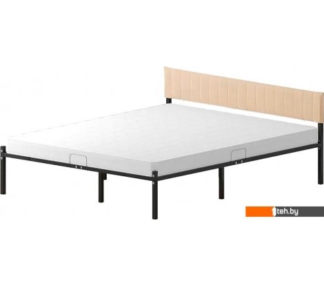  - Кровати Домаклево Лофт Компакт 180x200 (черный/бежевый велюровый чехол) - Лофт Компакт 180x200 (черный/бежевый велюровый чехол)