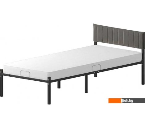  - Кровати Домаклево Лофт Компакт 80x190 (черный/темно-серый велюровый чехол) - Лофт Компакт 80x190 (черный/темно-серый велюровый чехол)