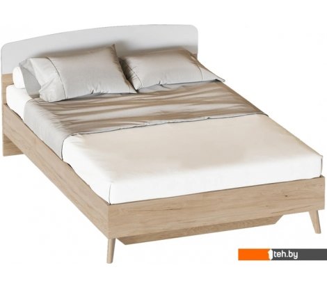  - Кровати Мебельград Калагри 140 (дуб натуральный светлый/белый матовый) - Калагри 140 (дуб натуральный светлый/белый матовый)