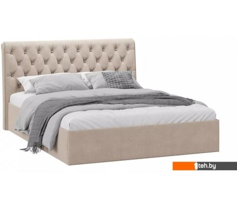  - Кровати Трия Скарлет универсальная тип 1 с ПМ и заглушиной 160x200 (велюр мокко светлый) - Скарлет универсальная тип 1 с ПМ и заглушиной 160x200 (велюр мокко светлый)